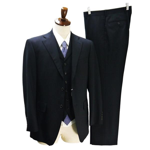 美品 P.ｍauriat 3ピース 段返り 3つボタン シングルスーツ A5 M ダークグレー シャ...