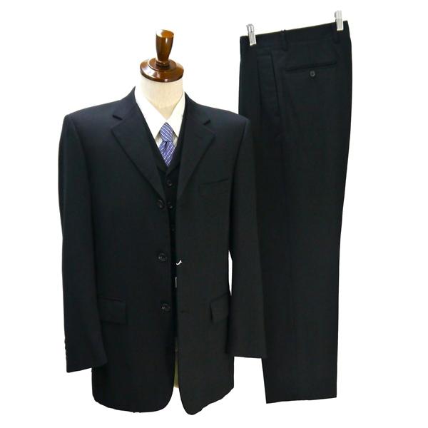 Les Mues 3ピース 3つボタン シングルスーツ 袖口4つボタン Y7 L ダークグレー スト...