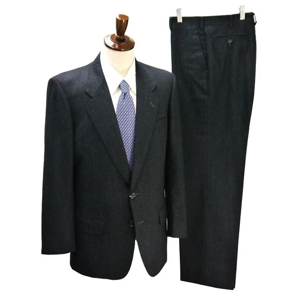 ダーバン 2つボタン シングルスーツ 袖口3つボタン A6 M ダークグレー シャドーストライプ ノ...