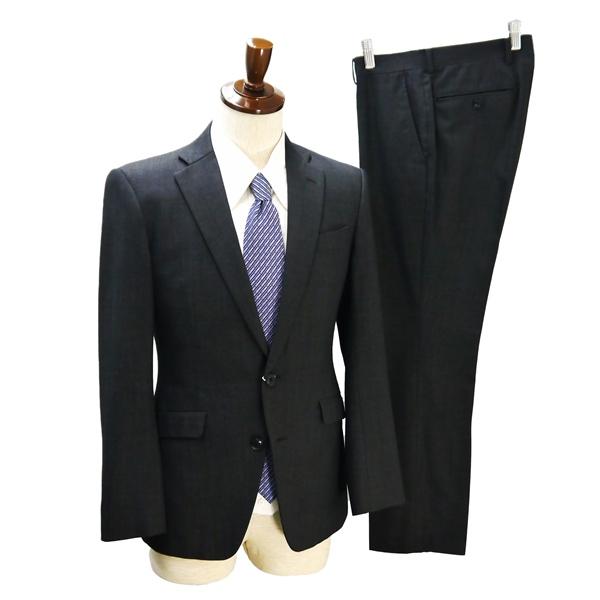 スーツセレクト 2つボタン シングルスーツ 袖口4つボタン Y5 M ダークグレー 暗灰色 ノータッ...