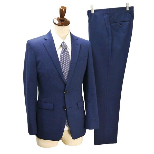 スーツセレクト 2つボタン シングルスーツ Y5 M 青みがかったダークネイビー 千鳥格子 ノータッ...