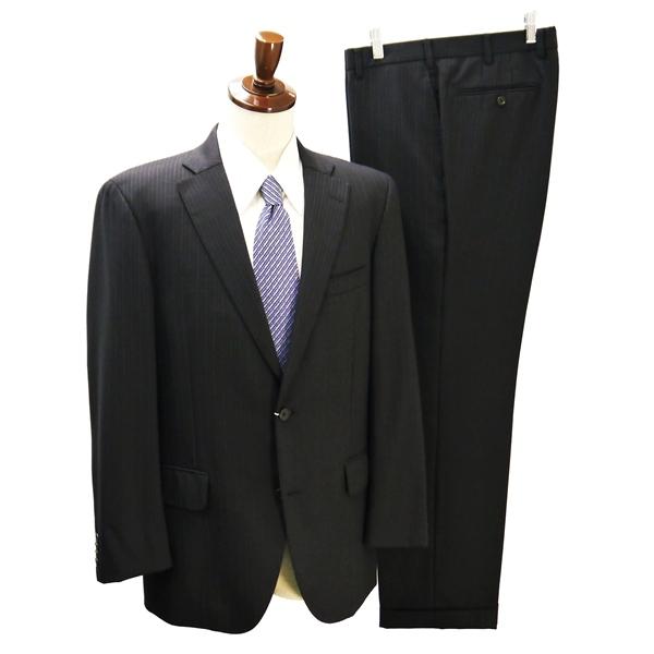 ニューヨーカー 2つボタン シングルスーツ AB6 L ブラウンがかったダークグレー ストライプ ノ...