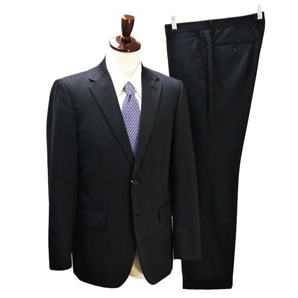 コムサイズム 2つボタン シングルスーツ 袖口4つボタン YA8 XL ダークグレー ストライプ ノ...