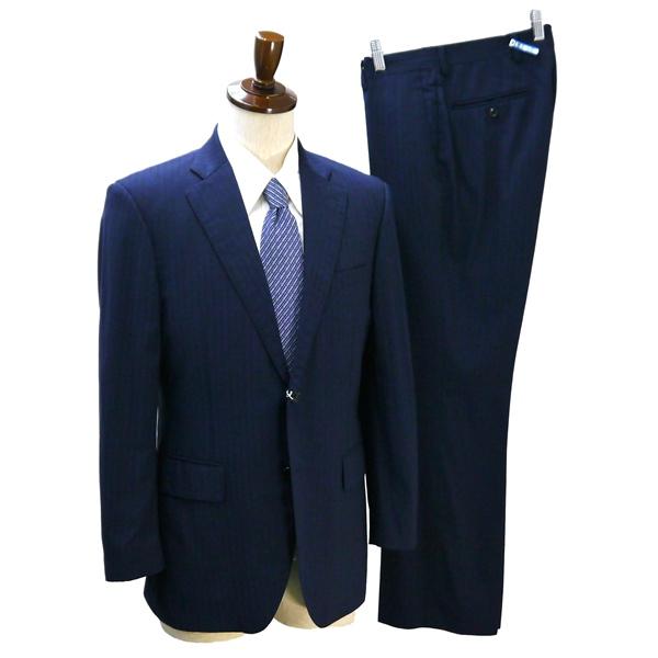 ダーバン MONSOON 2つボタン シングルスーツ 袖口4つボタン A4 S ダークネイビー スト...