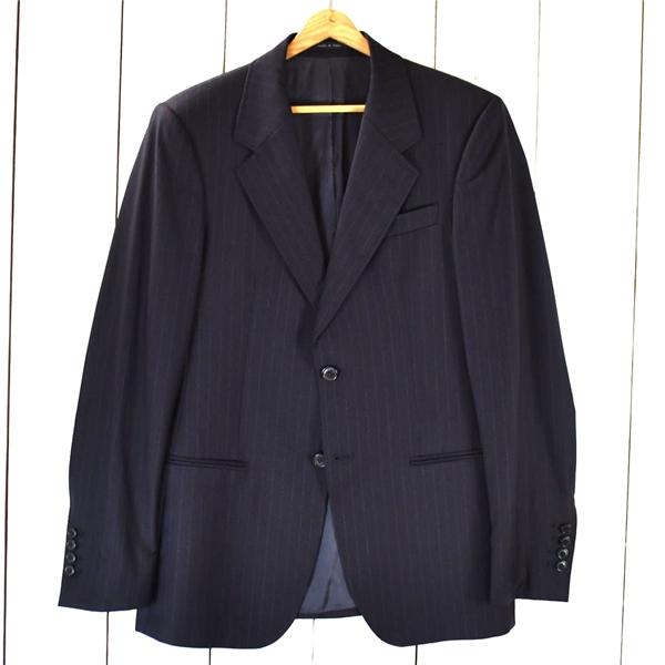 伊製 エンポリオアルマーニ ARMANI 2つボタン シングル ジャケット 50 / L 濃紺 スト...