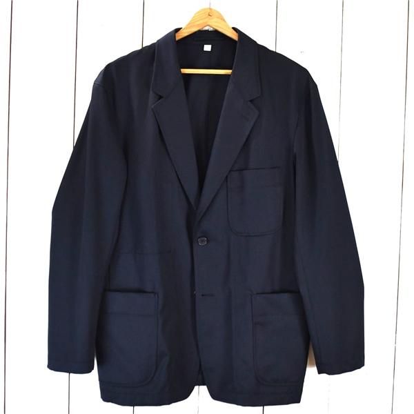 美品 ユニクロユー UNIQLO U 2つボタン シングル ジャケット L ダークネイビー ノーベン...