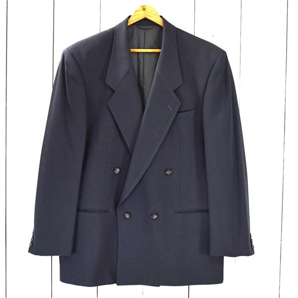 ランバン LANVIN STUDIO 4つボタン ダブル ジャケット M50-36 / L ダークグ...