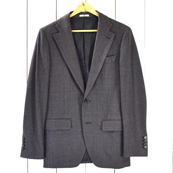 スーツセレクト 伊製ゼニア生地 2つボタン シングル ジャケット Y5 / S ダークブラウン チェ...