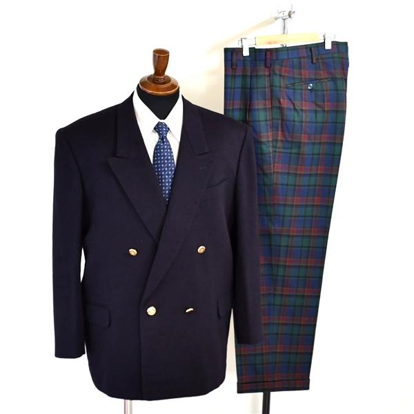 KOMIYA 金ボタン 4つボタン ダブル ブロークンスーツ ジャケット×パンツ AB8 / XL ...