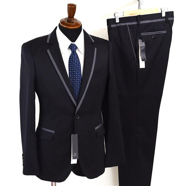 新品同様 未使用品 N.G.A.C スーツカンパニー 2つボタン シングルスーツ M YA6 ブラッ...
