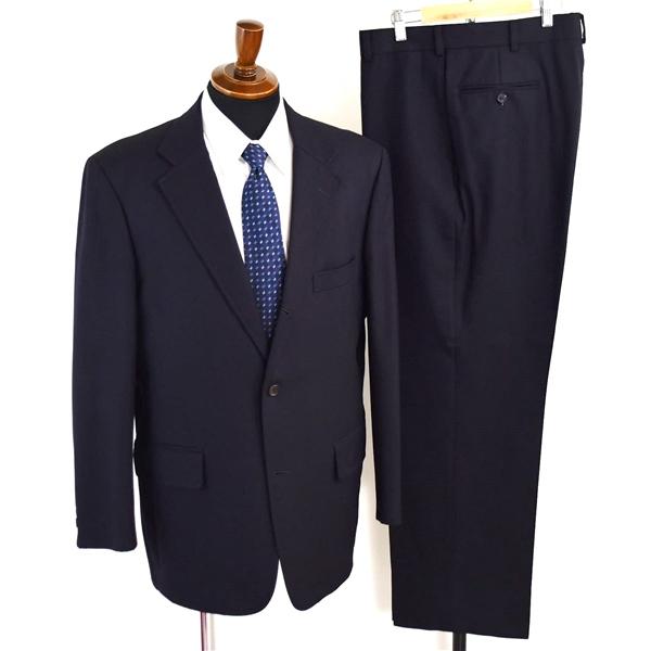 Jプレス 段返り 3つボタン シングルスーツ L AB7 ダークネイビー ノータック SR-OV-C...