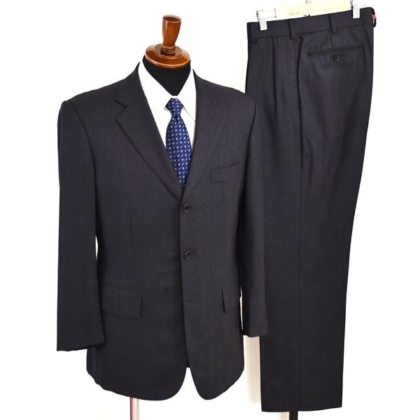 Jプレス 3つボタン シングルスーツ M YA5 ダークグレー ストライプ J.PRESS PW-O...