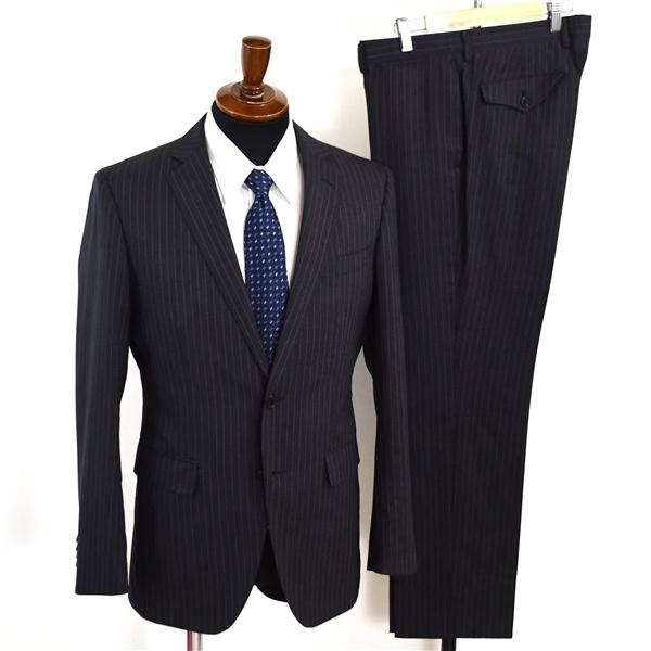 スーツカンパニー FILO D'ORO 2つボタン シングルスーツ M A6 ダークグレー ストライ...