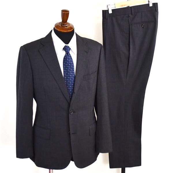 Jプレス モヘヤ混 段返り 3つボタン シングルスーツ M AB6 ダークグレー 袖口4つ釦 J.P...