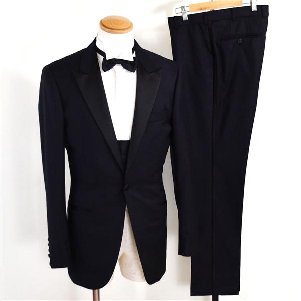 伊製 カノニコ Super110's生地 タキシードスーツ シングル 5点セット L A7 ダークネ...