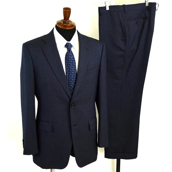 スーツカンパニー 2パンツ 2つボタン シングルスーツ M A6 ダークネイビー ノータック 袖口4...