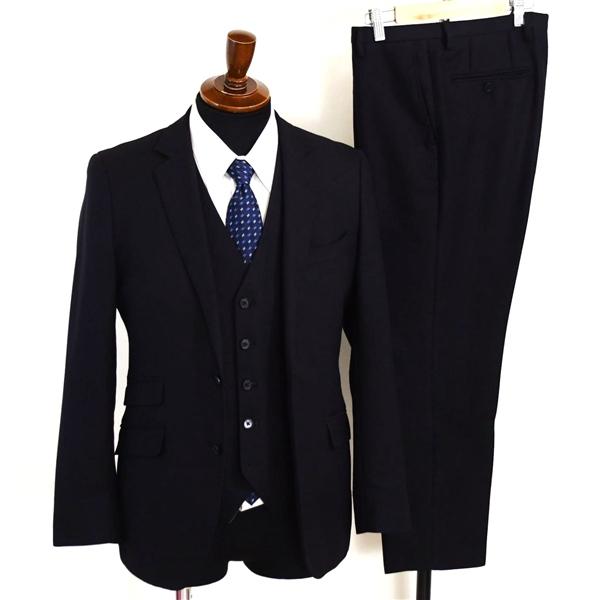 W CERIMONIA 3ピース 2つボタン シングルスーツ M YA5 ダークネイビー ノータック...