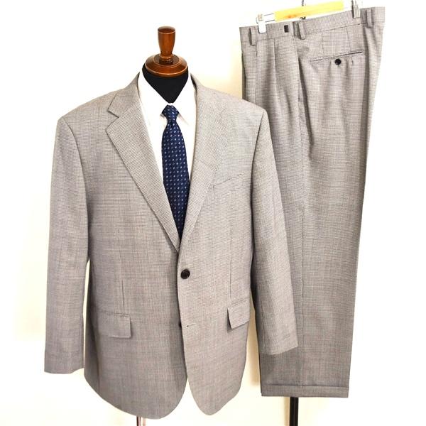 リーガル 2パンツ 2つボタン シングルスーツ XXL E7 ダークグレー 千鳥格子 ウォッシャブル...