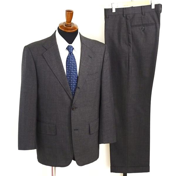 Jプレス 段返り 3つボタン シングルスーツ S A4 ダークグレー ノータック 袖口3つ釦 開き見...