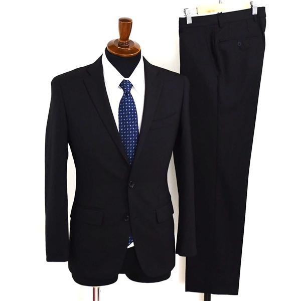 美品 ONLY 2つボタン シングルスーツ S YA4 ブラック 黒 ノータック 袖口4つ釦 開き見...