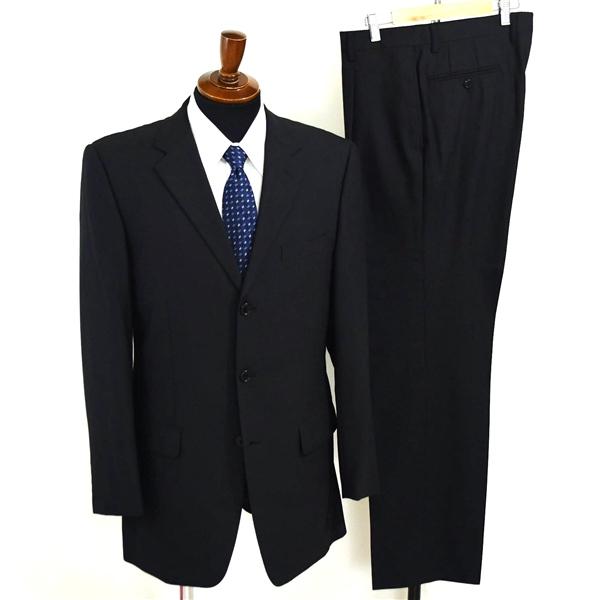 P.S.FA 3つボタン シングルスーツ L A7 ブラック チェック ワンタック 袖口4つ釦 開き...