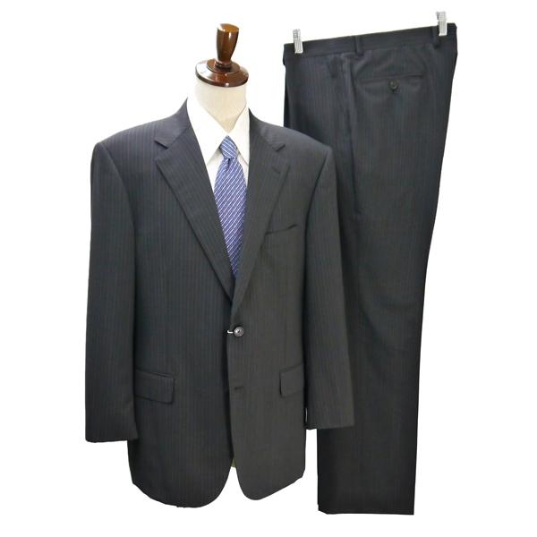 CRISTIAN ORANI 2つボタン シングルスーツ BE5 L ダークブラウン ストライプ ワ...