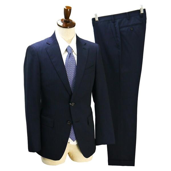 コムサメン 2つボタン シングルスーツ YA6 M ダークネイビー 濃紺色 ストライプ ノータック ...