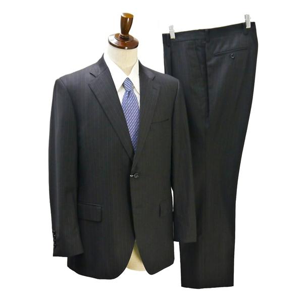 ダーバン Loro Piana 2つボタン シングルスーツ AB5 M ダークブラウン ストライプ ...