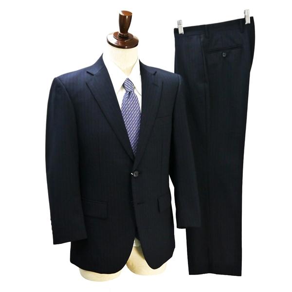 美品 ROCHI 2パンツ 2つボタン シングルスーツ 袖口4つボタン A4 S ダークネイビー ス...