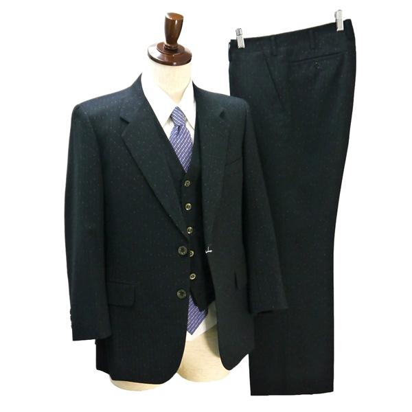 MARIO VALENTINO 3ピース 2つボタン シングルスーツ 袖口3つボタン AB3 S ダ...