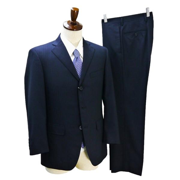 INTIMAGE 3つボタン シングルスーツ 袖口4つボタン A4 S ダークネイビー シャドースト...