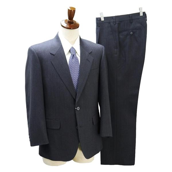 Mario Valentino 2つボタン シングルスーツ 袖口3つボタン AB3 S ダークグレー...