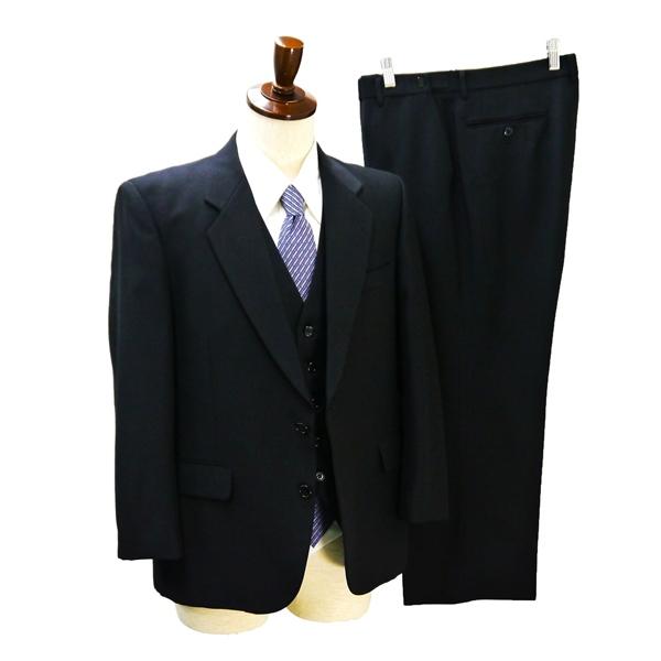DEARS 3ピース 2つボタン シングルスーツ AB4 M ブラック ノータック ウエストアジャス...