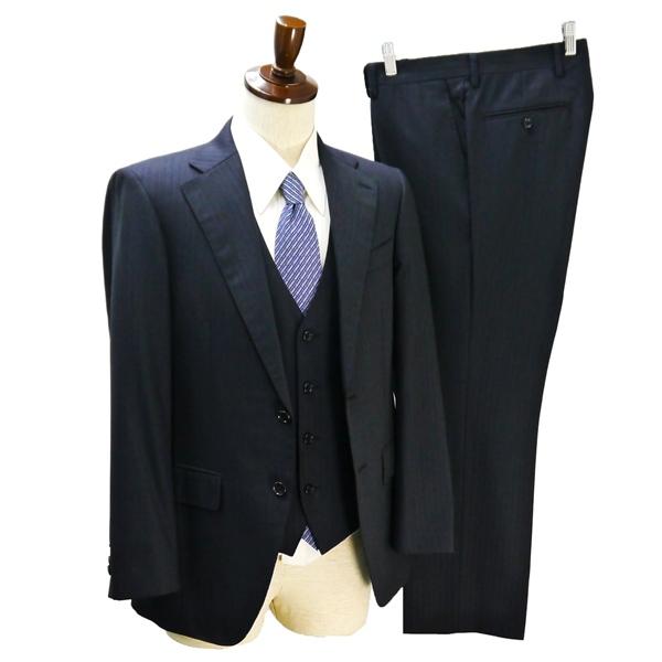 ダーバン r.a.s.o. 3ピース 2つボタン シングルスーツ A5 M ダークグレー ストライプ...