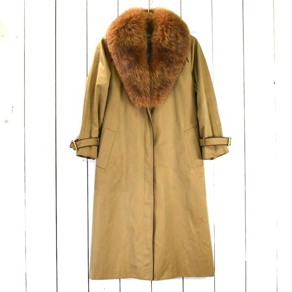 レディース) サンレース コットン100％ 取外し可能ライナー付 毛皮コート M ベージュ 腰ベルト...