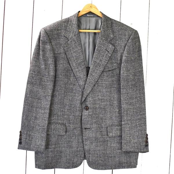 アクアスキュータム Aquascutum シルク混 麻リネン混 2つボタン シングル ジャケット A...