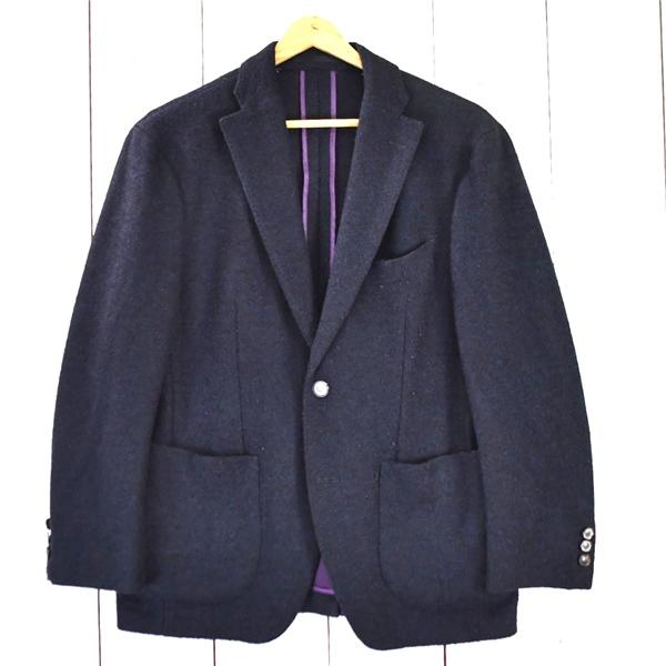 JUNKO SHIMADA 伊製生地 2つボタン シングル ジャケット A4 / M ダークネイビー...