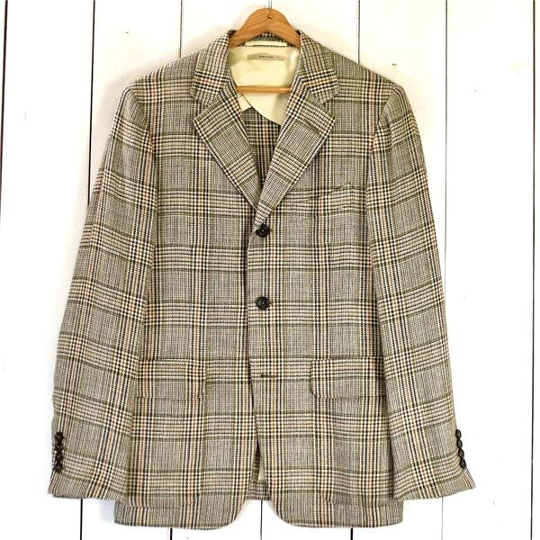 スペイン製 dunhill FITZROVIA シルク混 麻リネン混 3つボタン シングル ジャケッ...