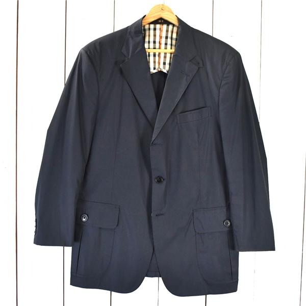 ダックス DAKS コットン混 3つボタン シングル 段返り ジャケット M ブラック 袖口3つ釦 ...