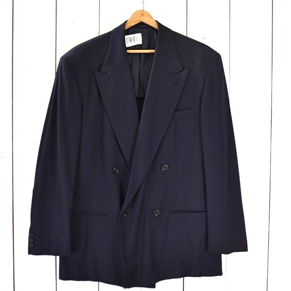 伊製 ジョルジオアルマーニ ARMANI 4つボタン ダブル ジャケット 52REG / XL ダー...