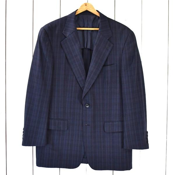 アクアスキュータム Aquascutum シルク混 2つボタン シングル シアサッカー ジャケット ...