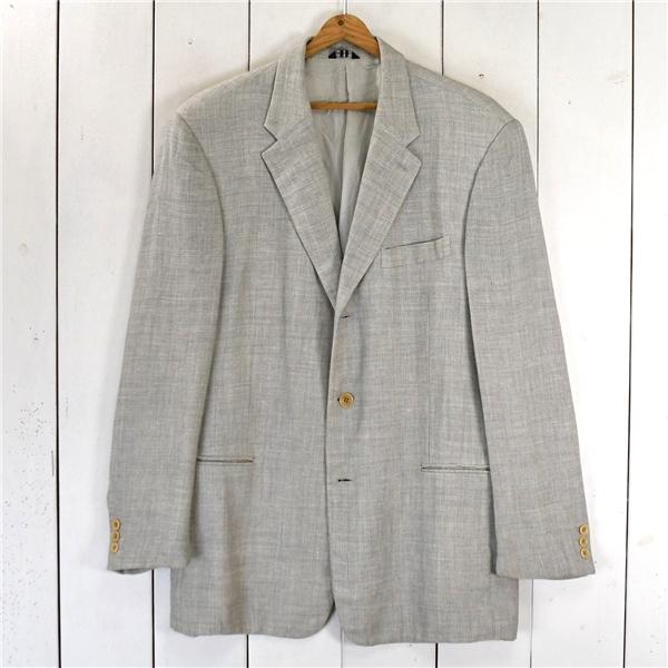 伊製 VERRI ヴェリー 麻リネン混 段返り 3つボタン シングル ジャケット 54 / XL ラ...