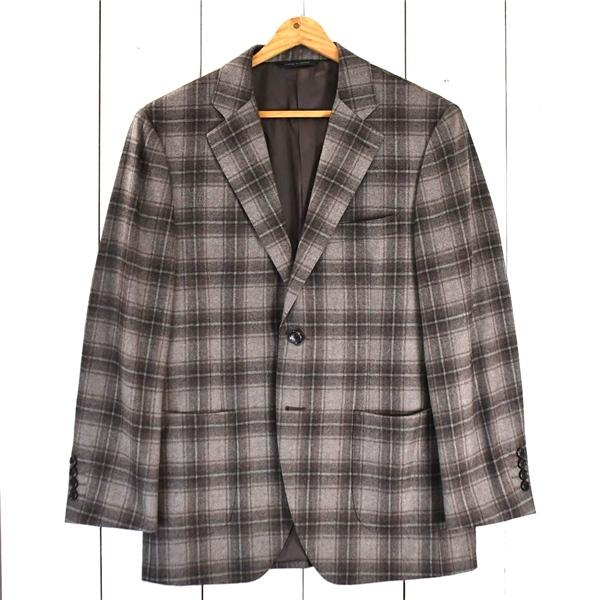 D'URBAN 伊製ロロピアーナ生地 2つボタン シングル ジャケット 88A3 / S ダークブラ...