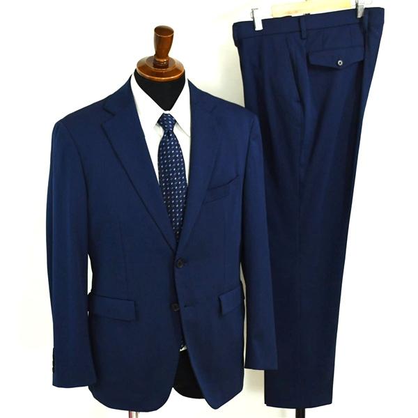 オリヒカ 2つボタン シングルスーツ M AB4 ダークネイビー ストライプ ノータック 袖口4つ釦...