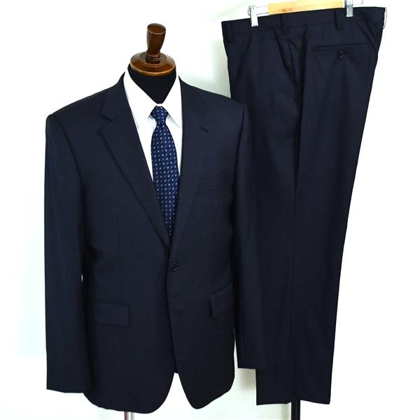 タケオキクチ シルク混 2つボタン シングルスーツ XL AB8 ダークネイビー ストライプ ノータ...