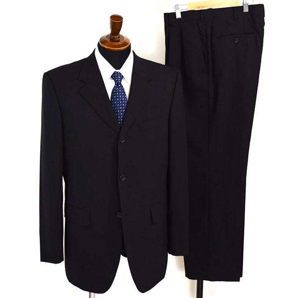 タケオキクチ 3つボタン シングルスーツ XL YA8 ブラック ツータック 袖口3つ釦 開き見せ ...