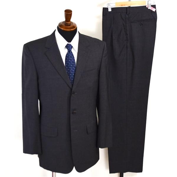 ポールスミス 伊製 チェルッティ 3つボタン シングルスーツ L Y7 ダークグレー ストライプ 開...