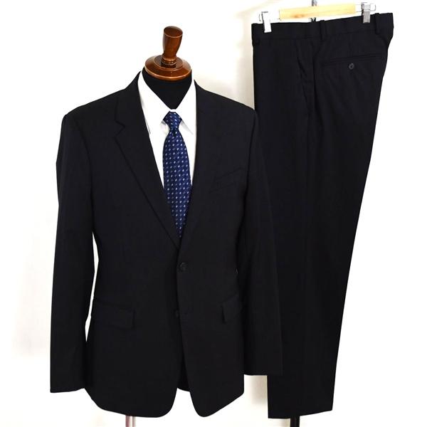 Theory 2つボタン シングルスーツ M Y7 ブラック ストライプ ノータック 袖口4つ釦 本...