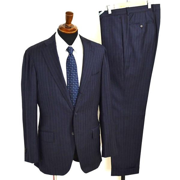 ユニバーサルランゲージ 伊製 ロロピアーナ 130's生地 段返り 3つボタン シングルスーツ L ...