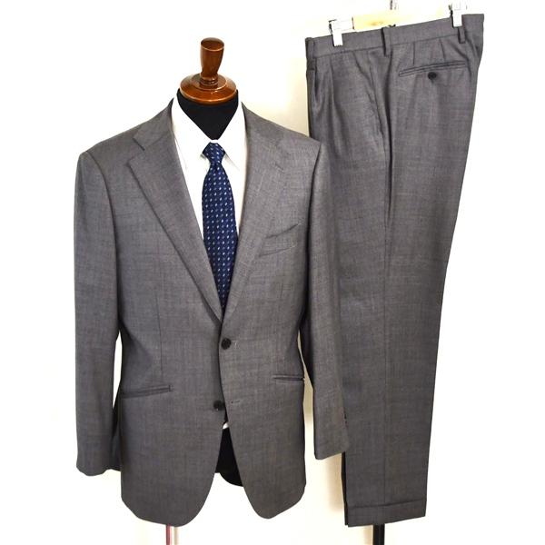 ユニバーサルランゲージ 伊製 ロロピアーナ 130's 2つボタン シングルスーツ L A7 ダーク...